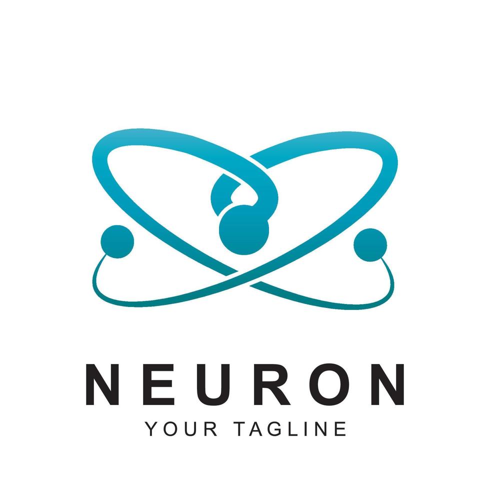 vecteur de logo neurone avec modèle de slogan