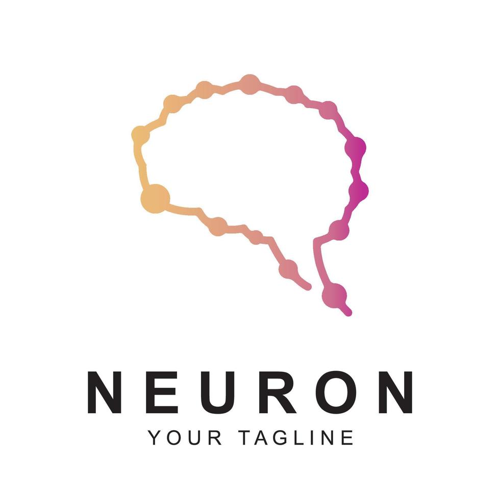 vecteur de logo neurone avec modèle de slogan