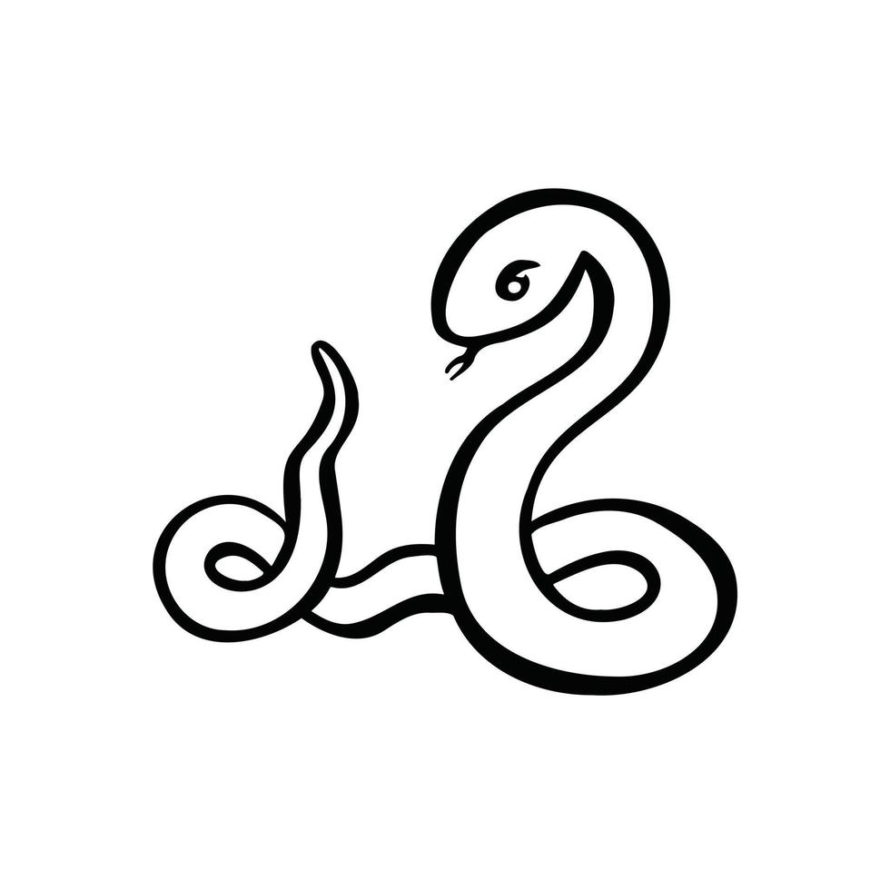 symbole de l'horoscope oriental de la ligne et du vecteur du serpent de la sagesse