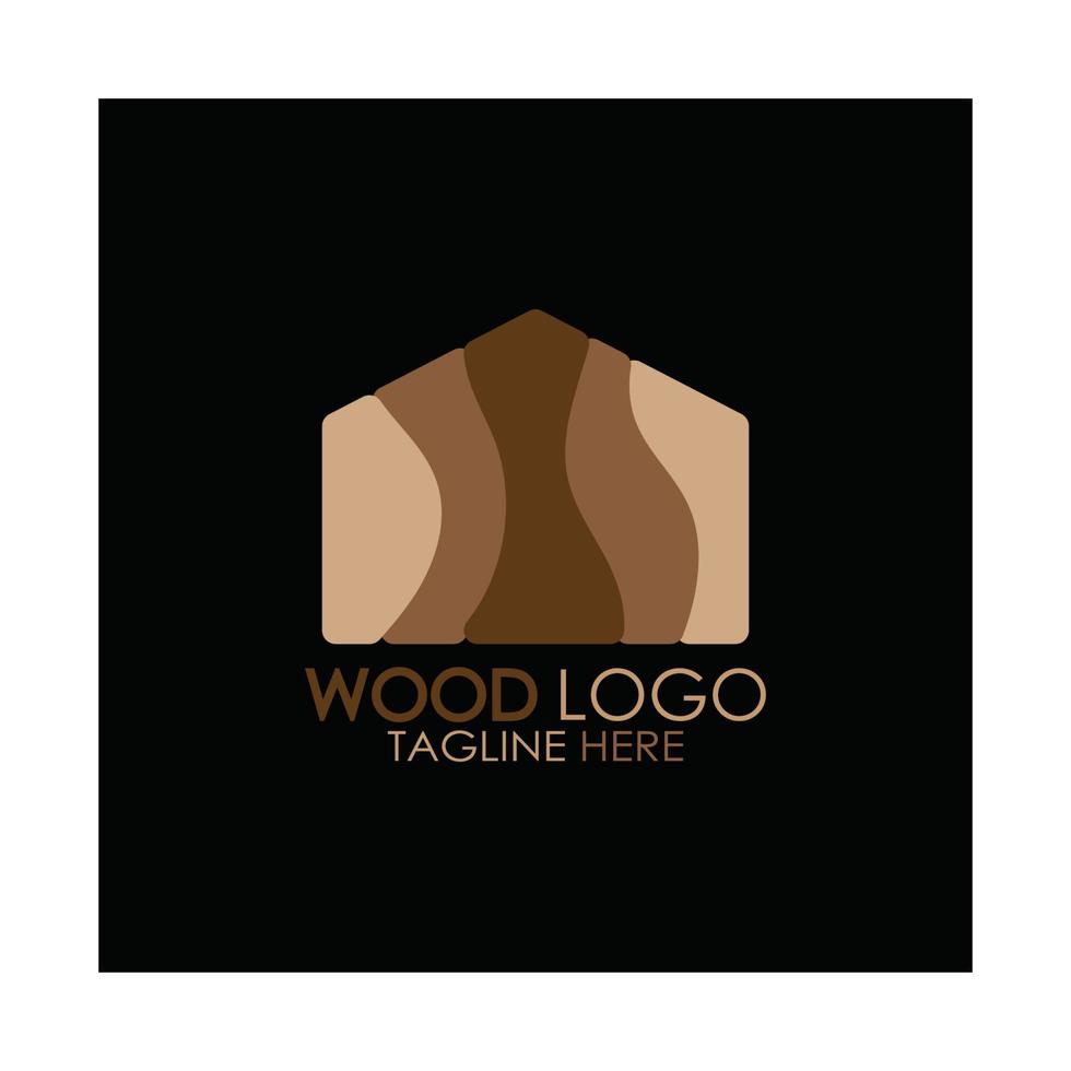 vecteur de conception d'icône de modèle de logo en bois, utilisé pour les usines de bois, les plantations de bois, le traitement des grumes, les meubles en bois, les entrepôts de bois avec un concept minimaliste moderne