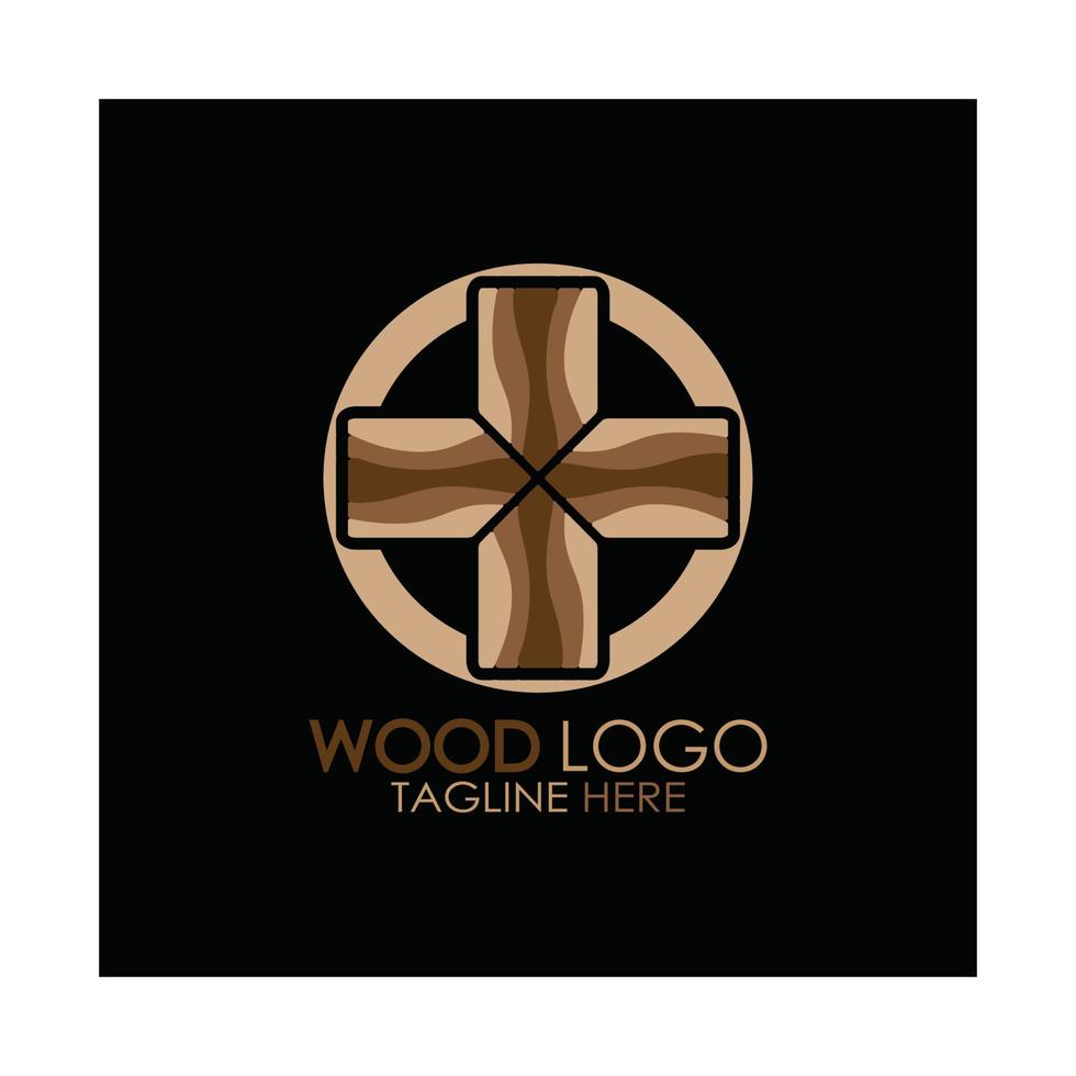 vecteur de conception d'icône de modèle de logo en bois, utilisé pour les usines de bois, les plantations de bois, le traitement des grumes, les meubles en bois, les entrepôts de bois avec un concept minimaliste moderne