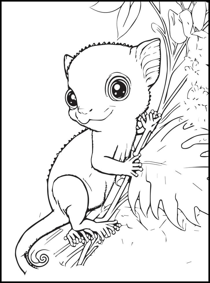 coloriages d'animaux mignons pour les enfants vecteur