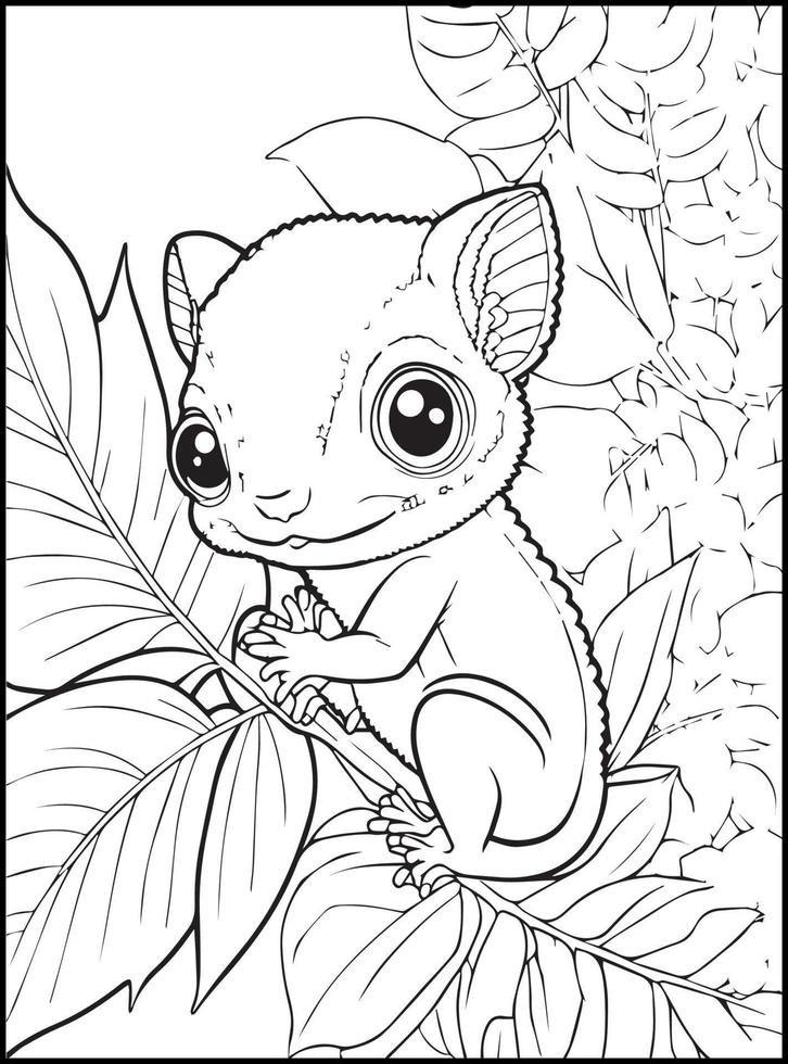 coloriages d'animaux mignons pour les enfants vecteur