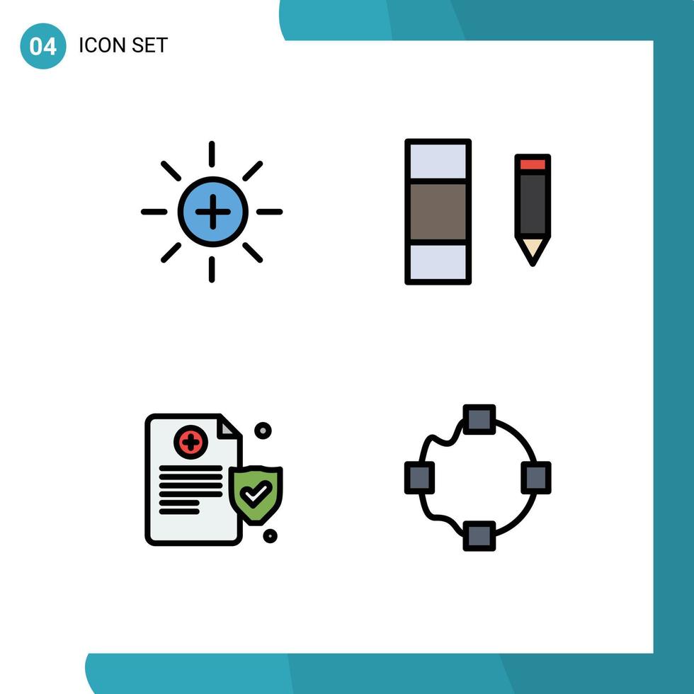pack d'icônes vectorielles stock de 4 signes et symboles de ligne pour les points de modification de l'utilisateur de la politique de luminosité éléments de conception vectoriels modifiables vecteur