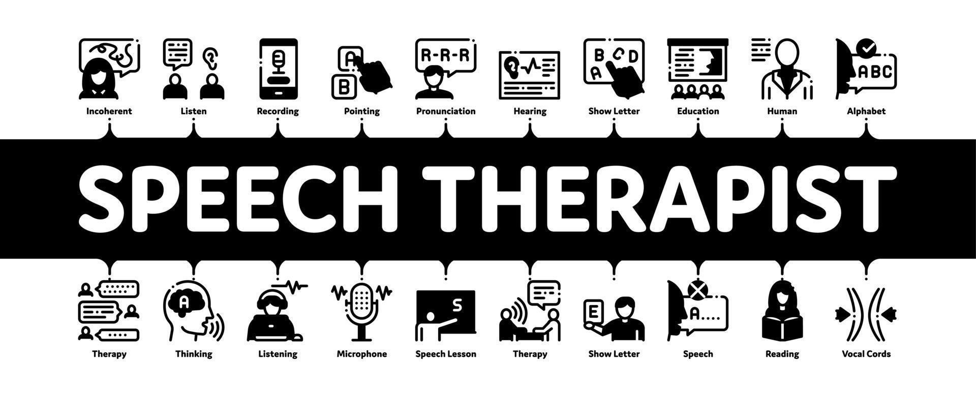 vecteur de bannière infographique minimal orthophoniste