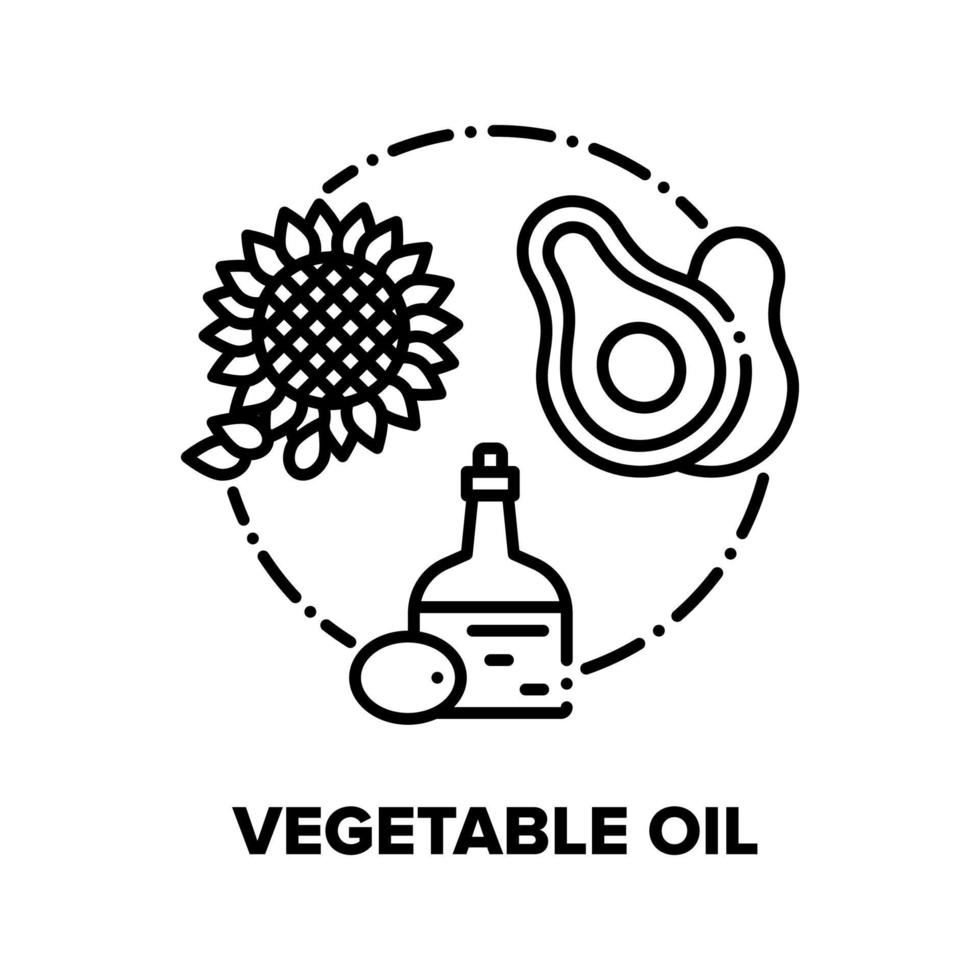 illustrations noires de concept de vecteur d'huile végétale