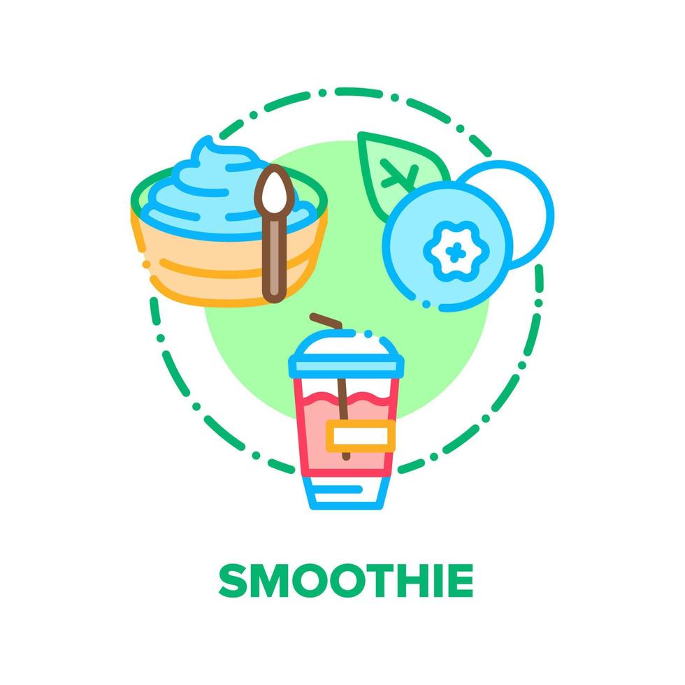 illustration de couleur de concept de vecteur de boisson smoothie plat