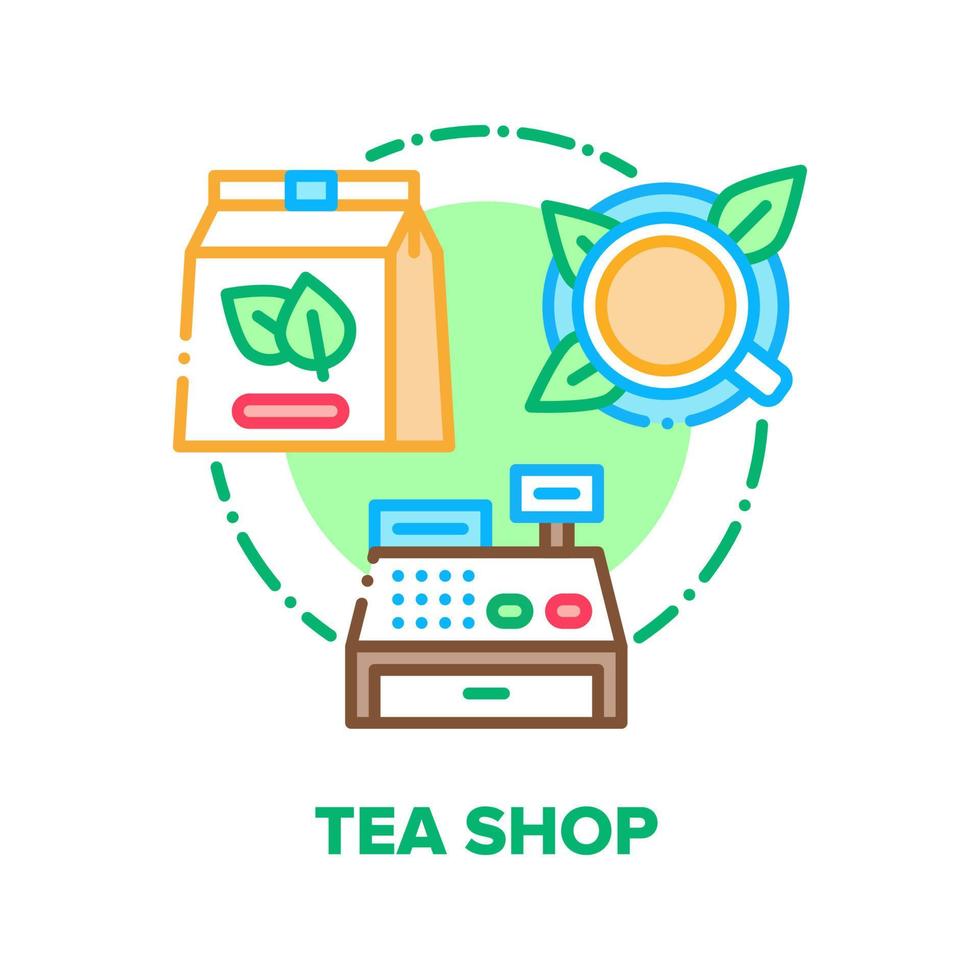 illustration de couleur de concept de vecteur de produit de magasin de thé
