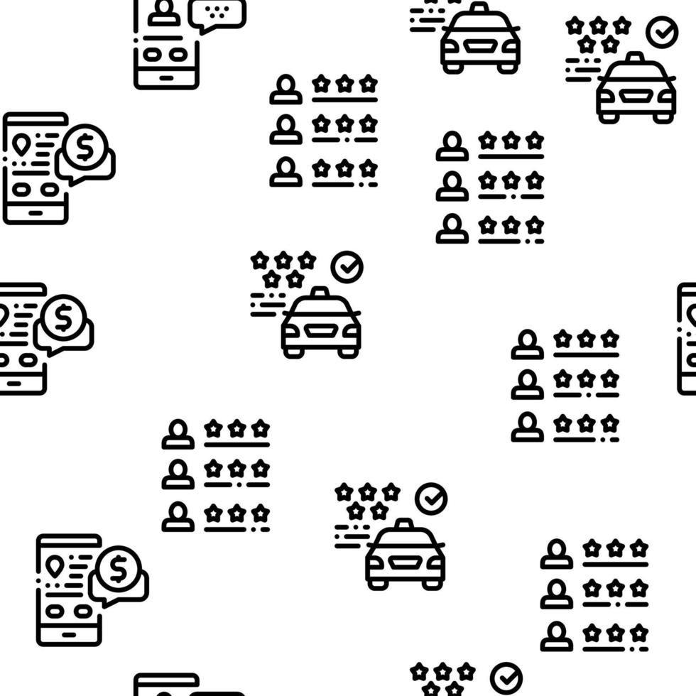 vecteur de modèle sans couture de taxi en ligne