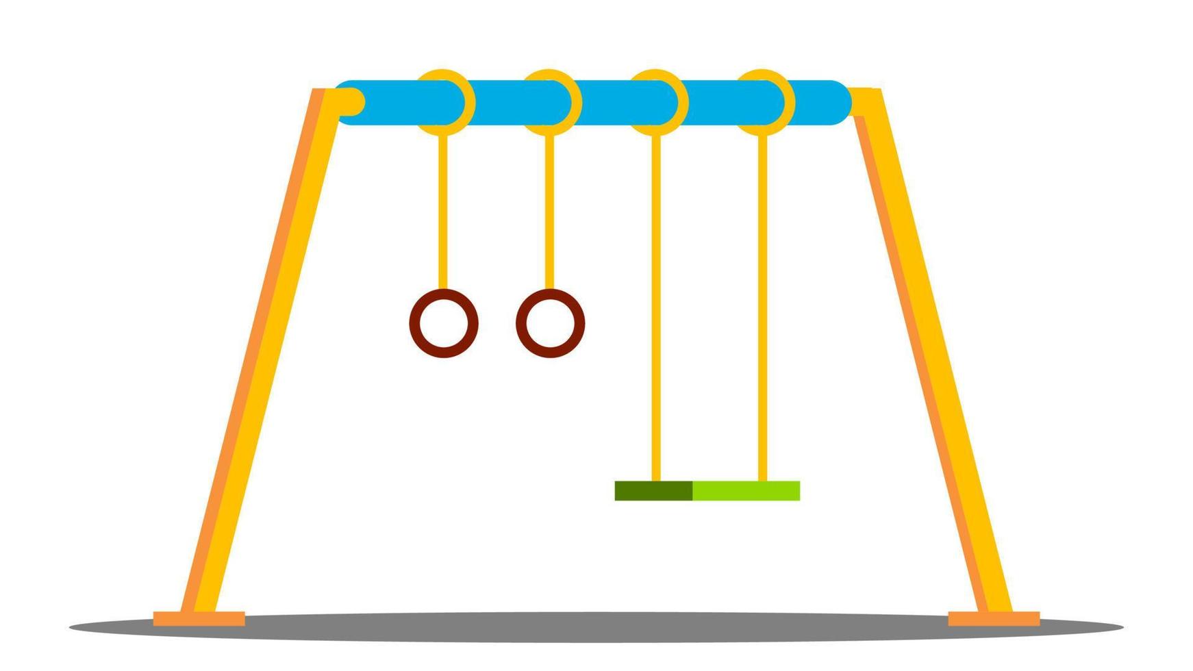 vecteur de balançoire. jardin d'enfants à l'extérieur de l'aire de jeux du parc. illustration de dessin animé plat isolé