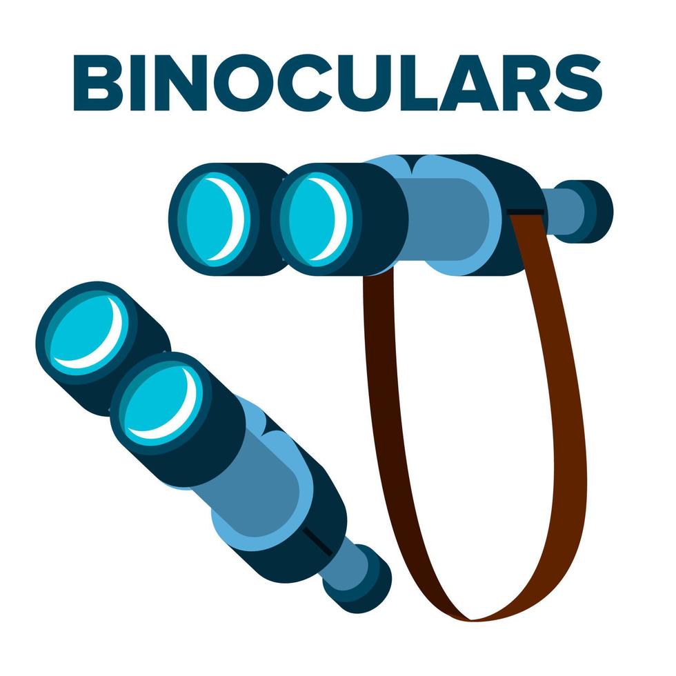 vecteur d'icône de jumelles. avec sangle. illustration de dessin animé plat isolé