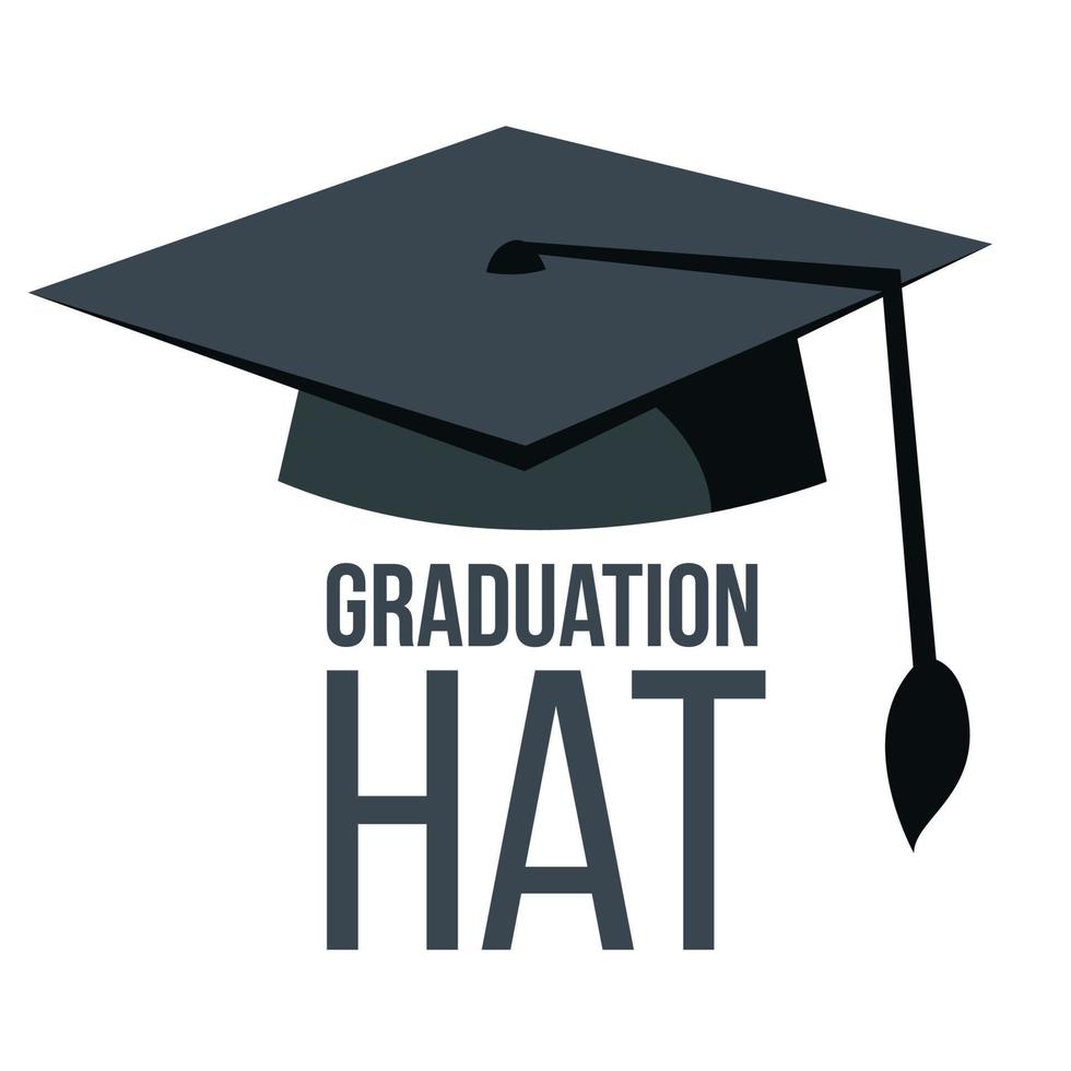 vecteur de chapeau de graduation. casquette noire d'étudiant universitaire. icône de l'éducation. terminer le symbole de l'éducation. illustration de dessin animé isolé