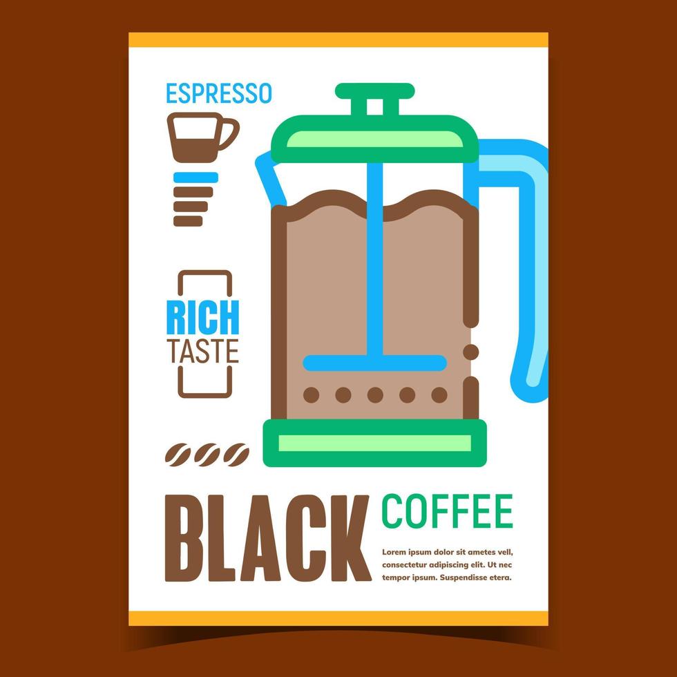 vecteur d'affiche publicitaire créative de café noir