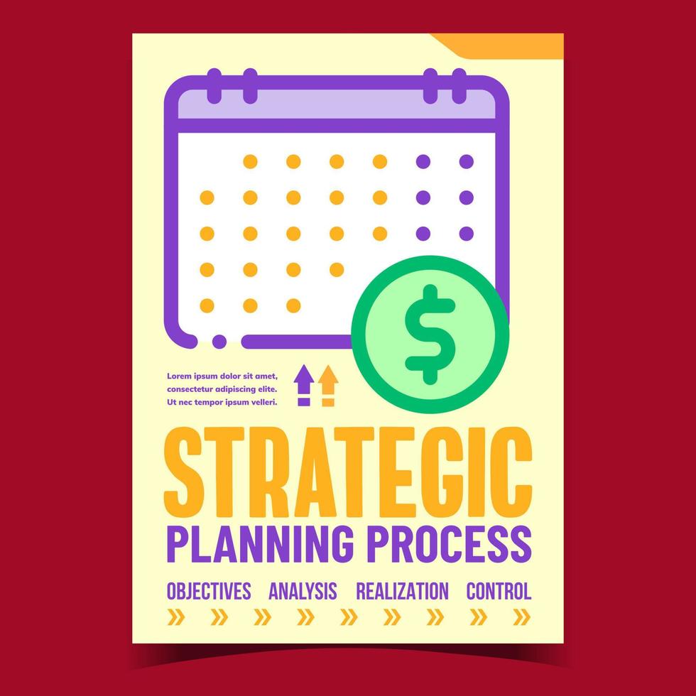 vecteur de bannière promotionnelle du processus de planification stratégique