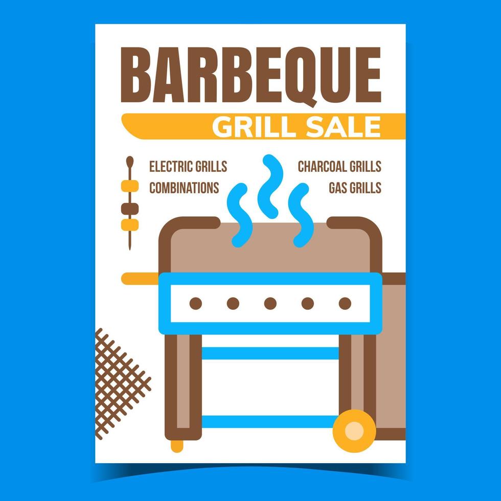 barbecue grill vente publicité affiche vecteur