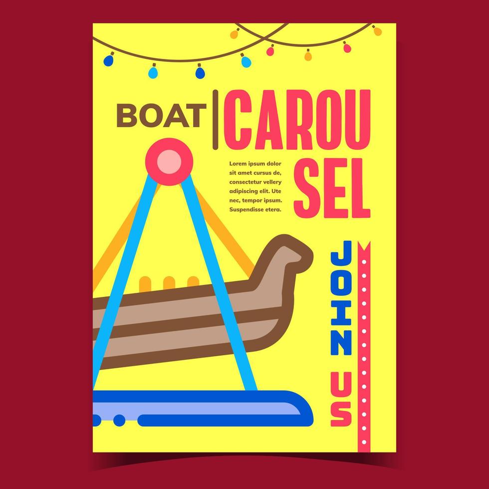 vecteur d'affiche publicitaire créative de carrousel de bateau