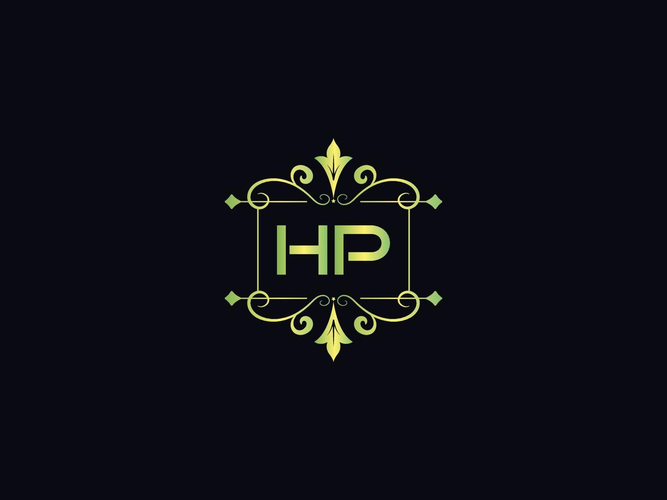 logo de lettre hp, vecteur d'icône de logo de luxe monogramme hp