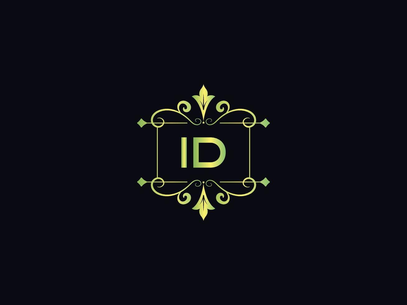 icône de logo d'identification abstraite, vecteur de lettre de logo de luxe d'identification minimale