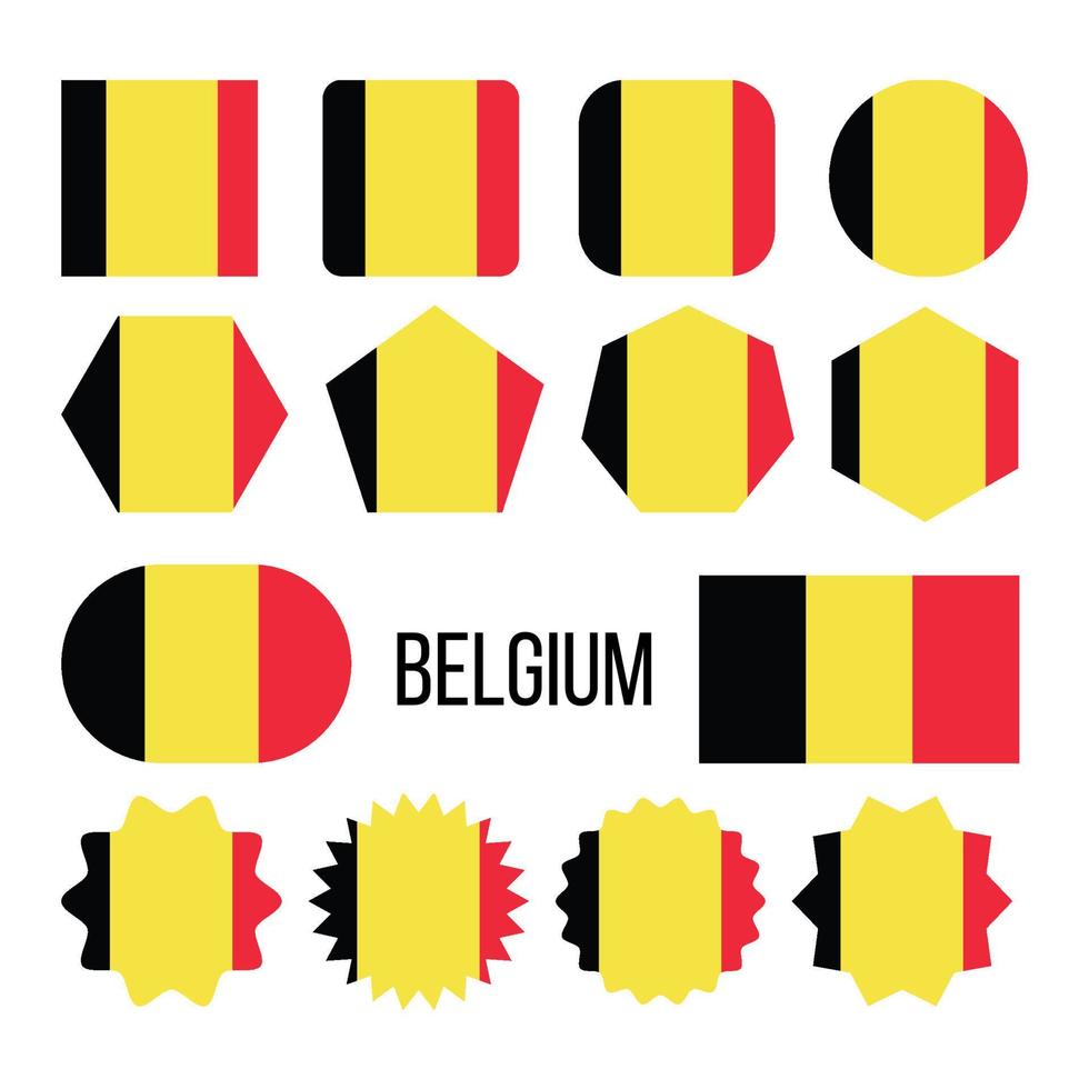 belgique drapeau collection figure icônes ensemble vecteur
