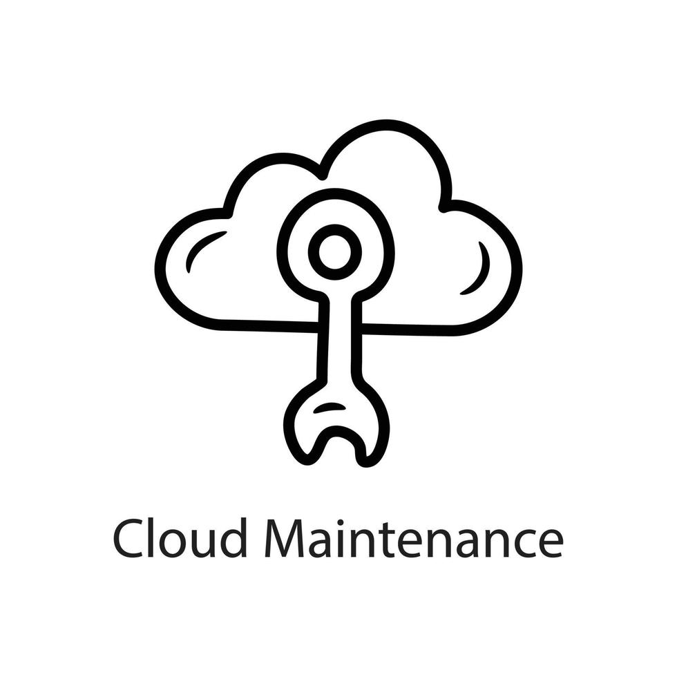 illustration de conception d'icône de contour de maintenance cloud. symbole de données sur fond blanc fichier eps 10 vecteur