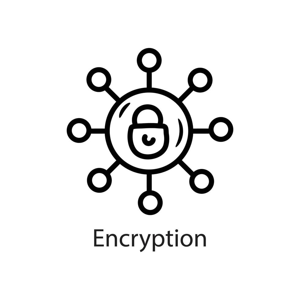 illustration de conception d'icône de contour de cryptage. symbole de données sur fond blanc fichier eps 10 vecteur