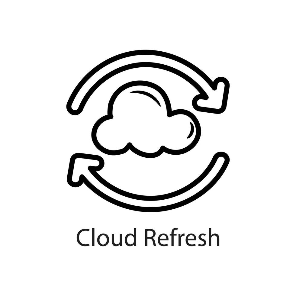 illustration de conception d'icône de contour de rafraîchissement de nuage. symbole de données sur fond blanc fichier eps 10 vecteur