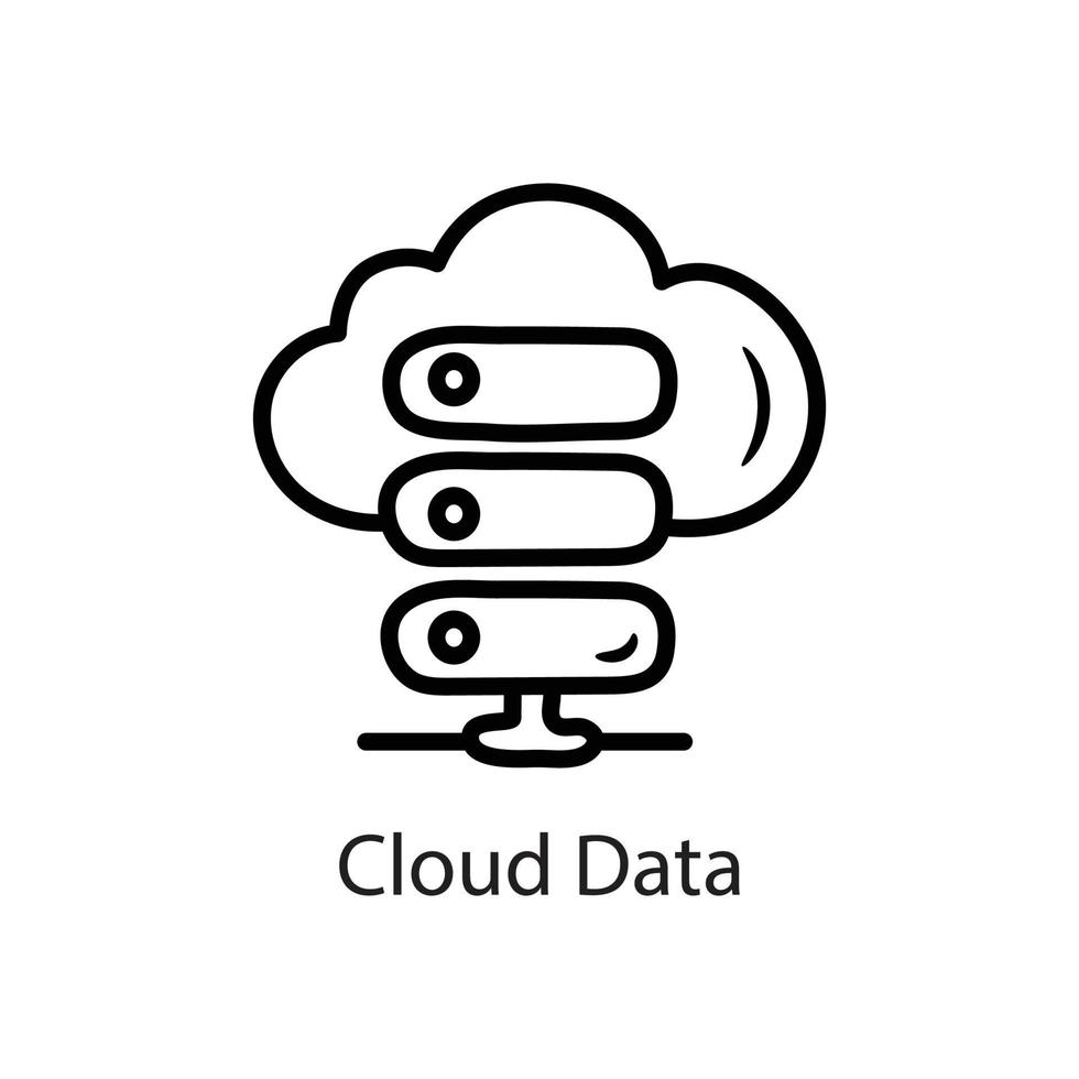 illustration de conception d'icône de contour de données de nuage. symbole de données sur fond blanc fichier eps 10 vecteur