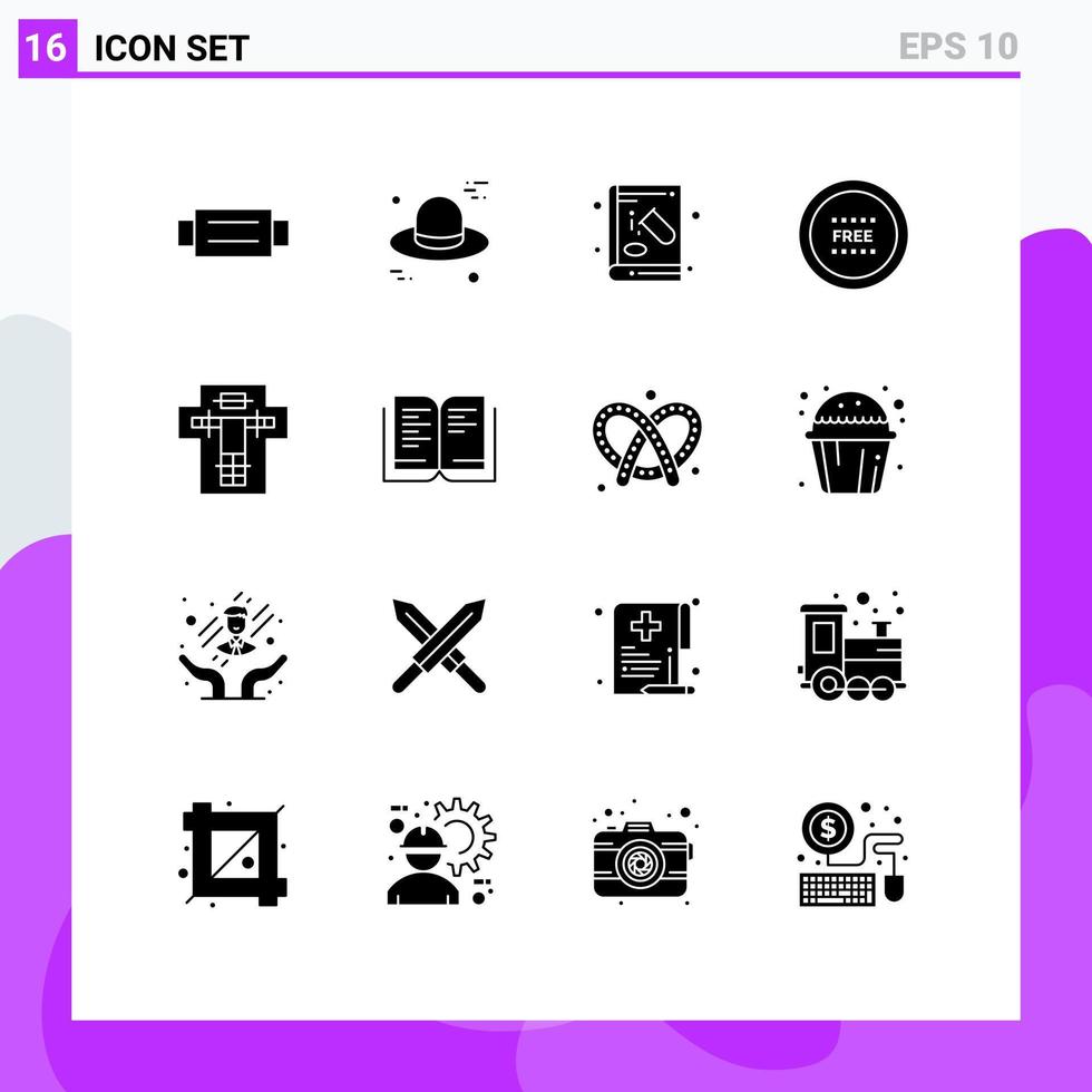 interface mobile glyphe solide ensemble de 16 pictogrammes d'éléments de conception vectoriels modifiables de commerce électronique sans produits chimiques de ligne de lit vecteur