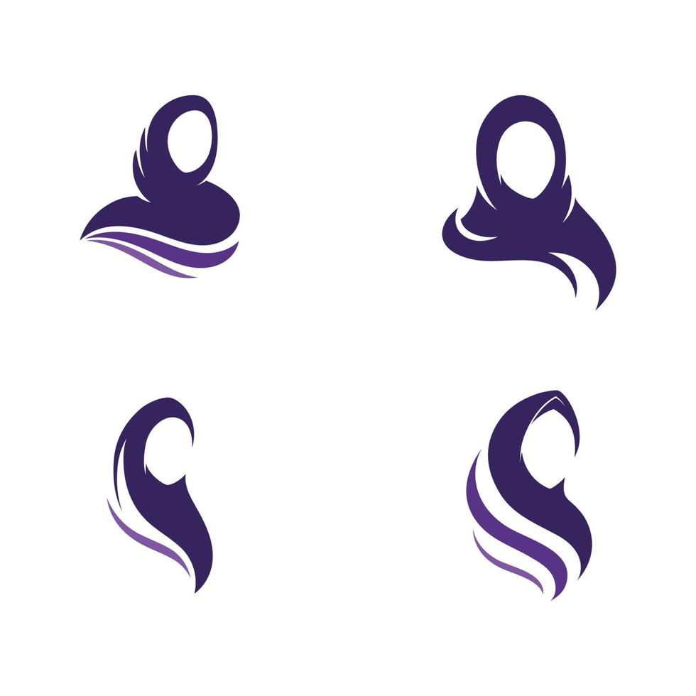 illustration d'icône de modèle de logo hijab vecteur