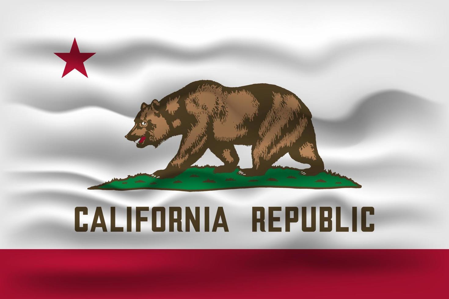 agitant le drapeau de l'état de californie. illustration vectorielle. vecteur