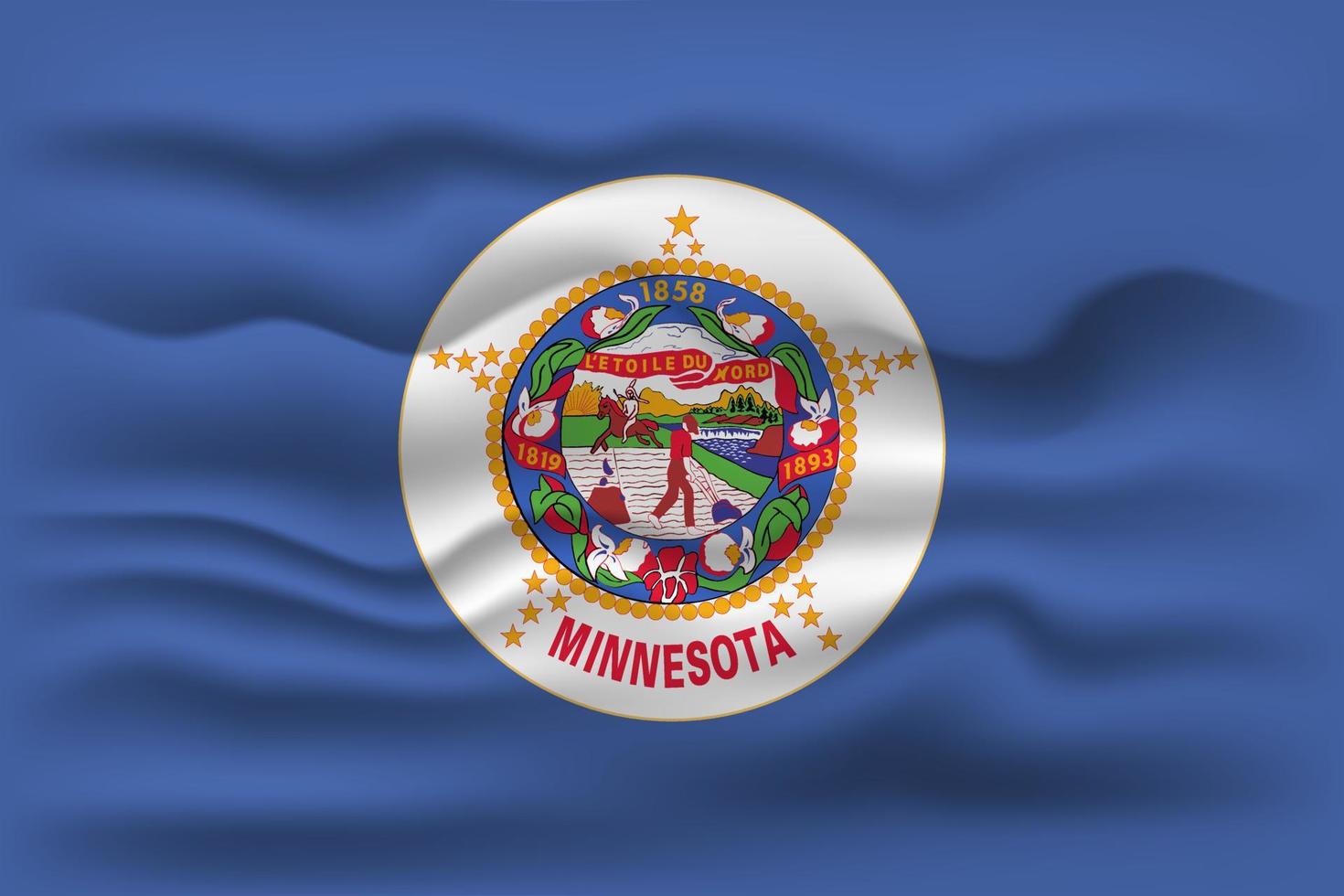 agitant le drapeau de l'état du Minnesota. illustration vectorielle. vecteur
