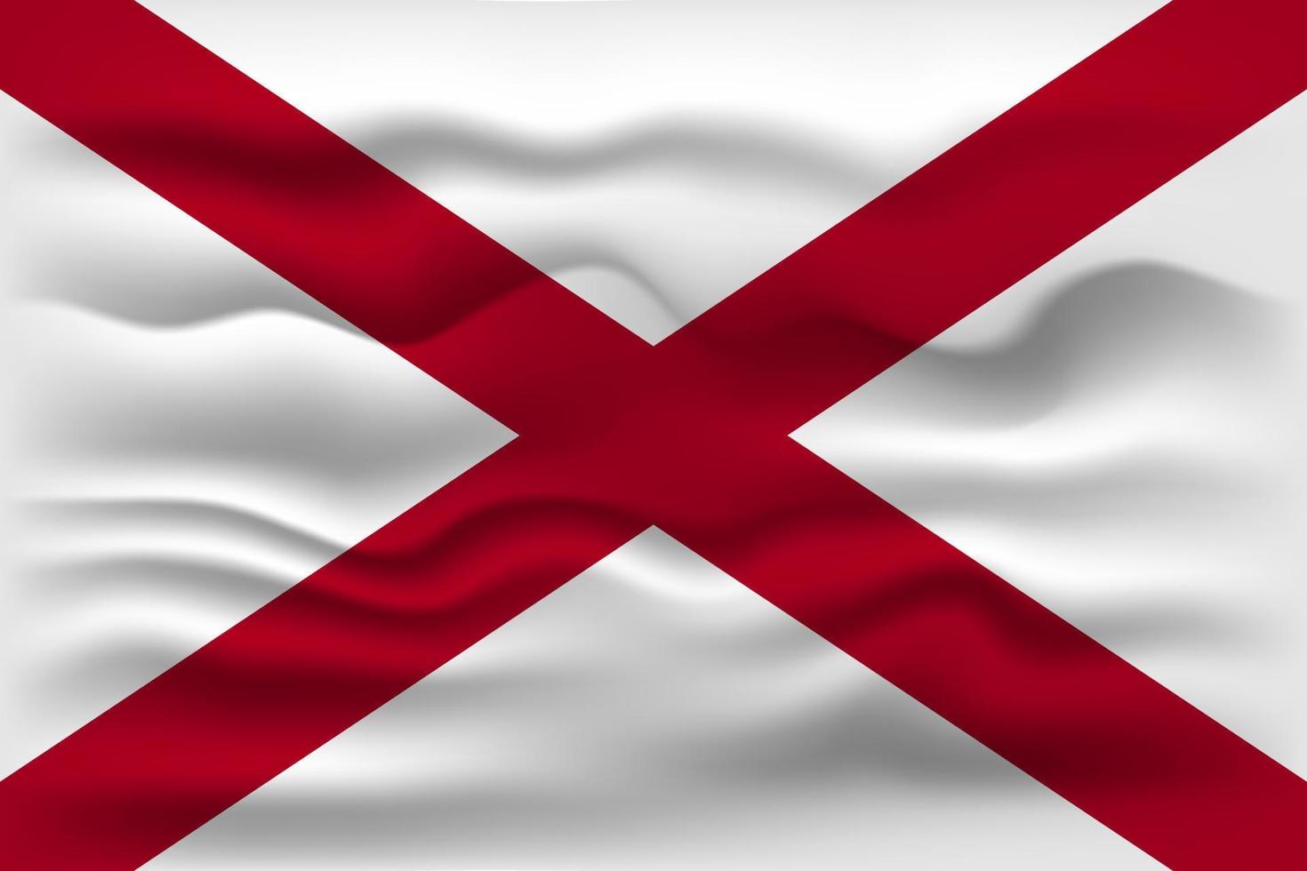 agitant le drapeau de l'état de l'alabama. illustration vectorielle. vecteur