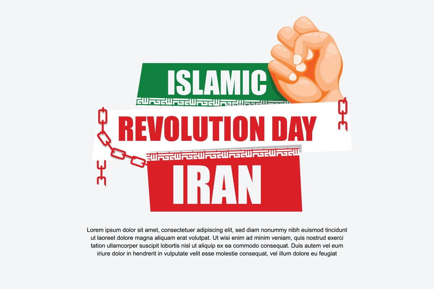 jour de la révolution islamique fond iran. vecteur