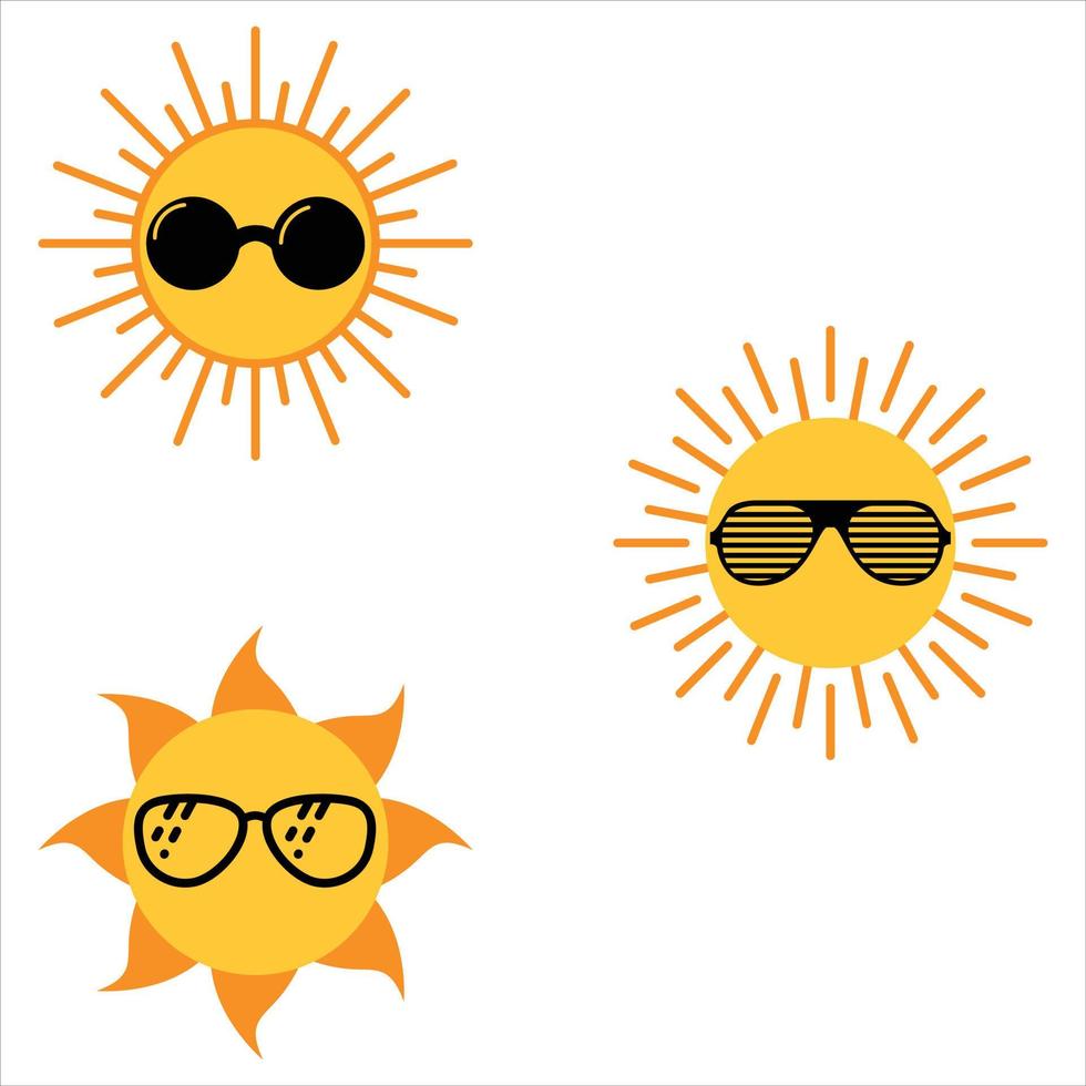 soleil avec des lunettes vecteur