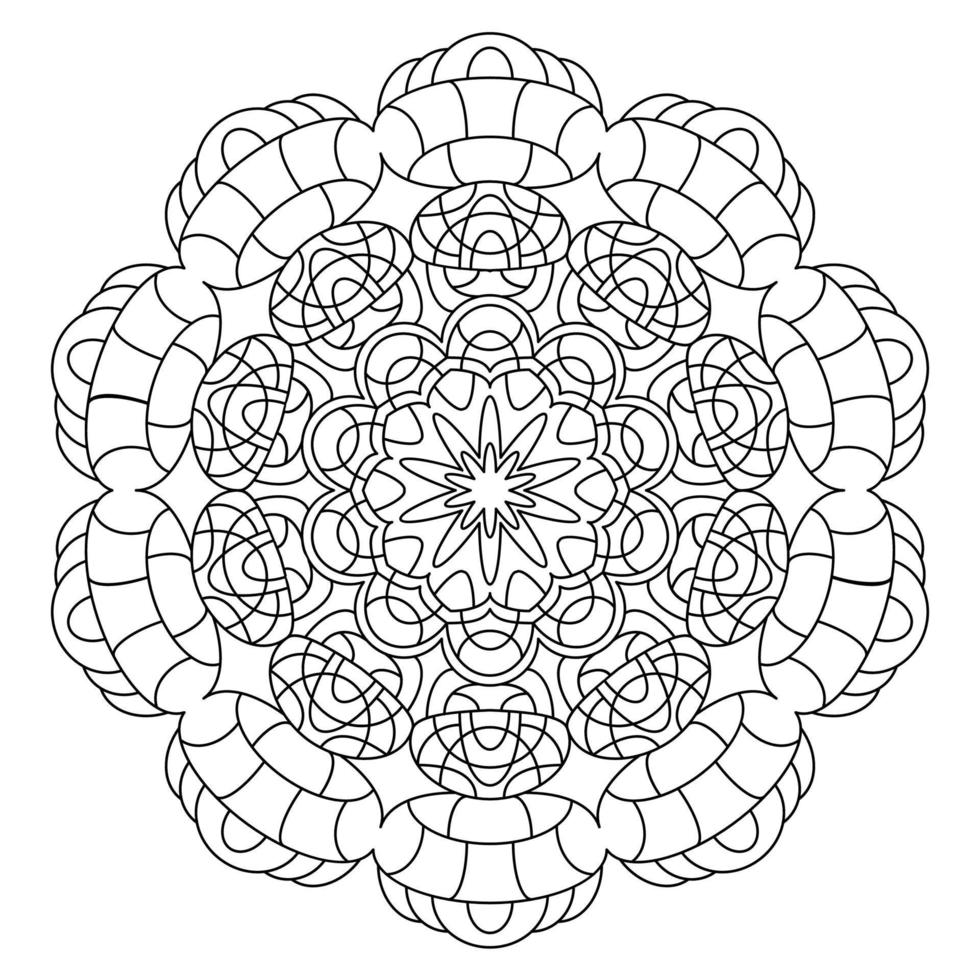 mandala de vecteur noir et blanc. vecteur de mandala pour l'art, livre de coloriage, zendoodle. objet abstrait cercle isolé sur fond blanc.