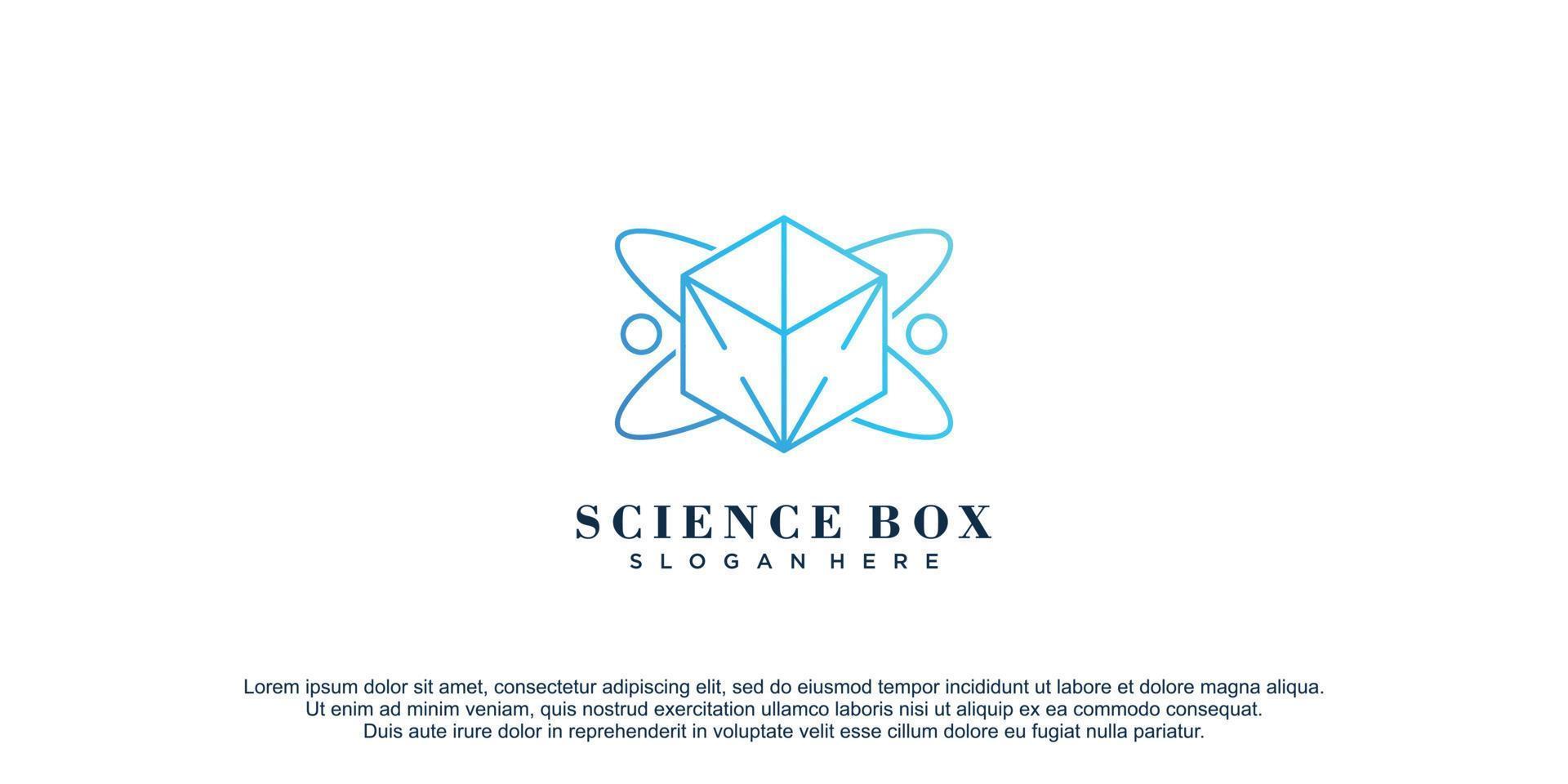boîte scientifique avec illustration d'icône de vecteur de conception de concept unique créatif