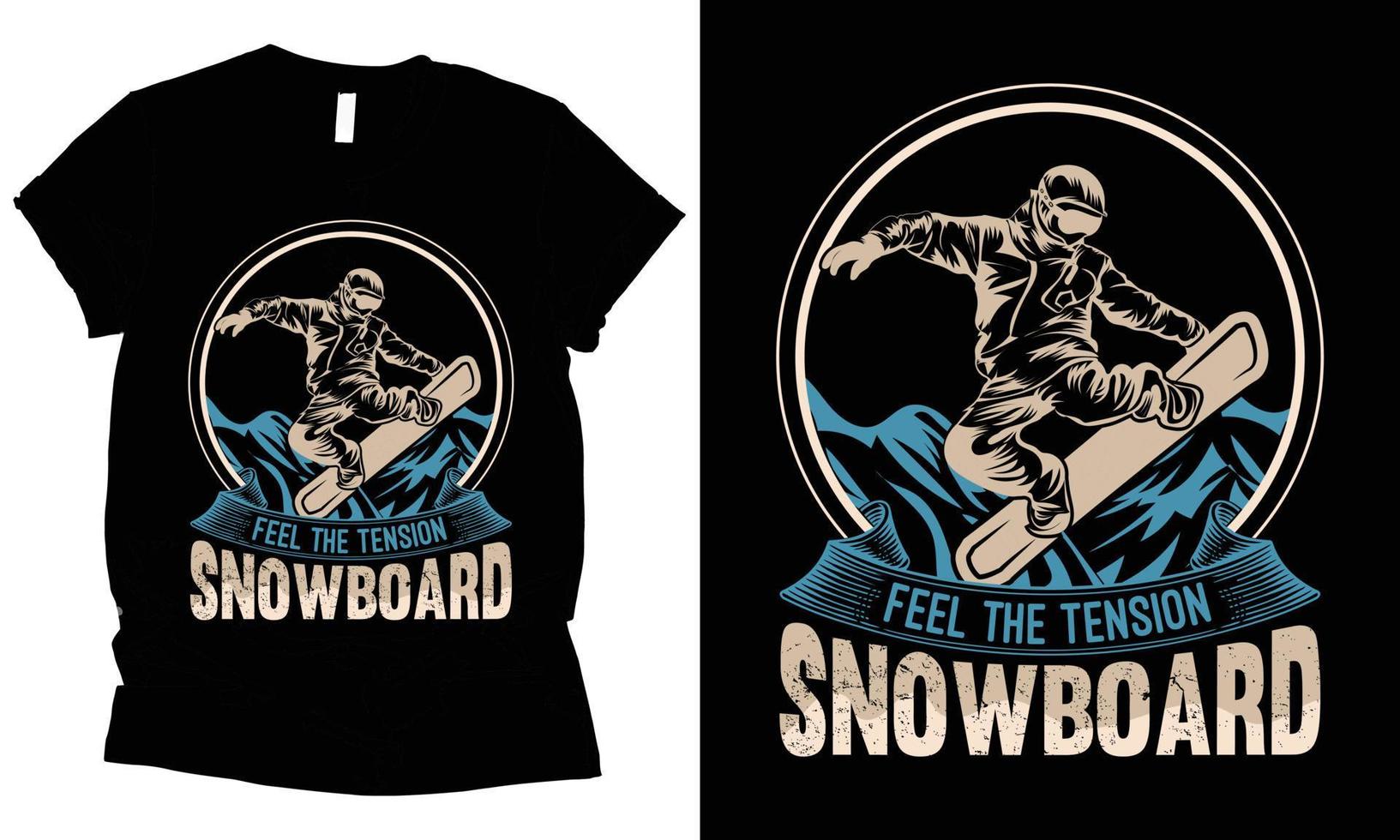 sentir la conception de t-shirt de snowboard de tension vecteur