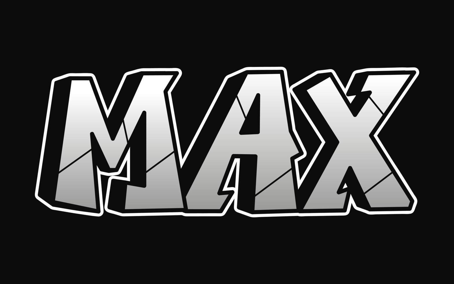 max mot graffiti style lettres.vector illustration de logo de dessin animé doodle dessinés à la main.funny cool max lettres, mode, impression de style graffiti pour t-shirt, concept d'affiche vecteur