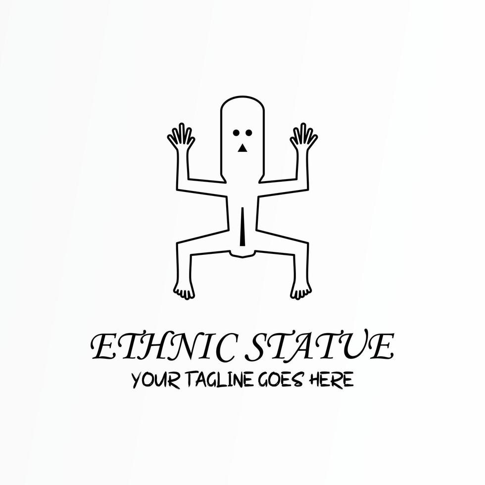 statue ethnique simple avec dessin au trait image graphique icône logo design abstrait concept vecteur stock. peut être utilisé comme symbole lié à l'art ou au motif