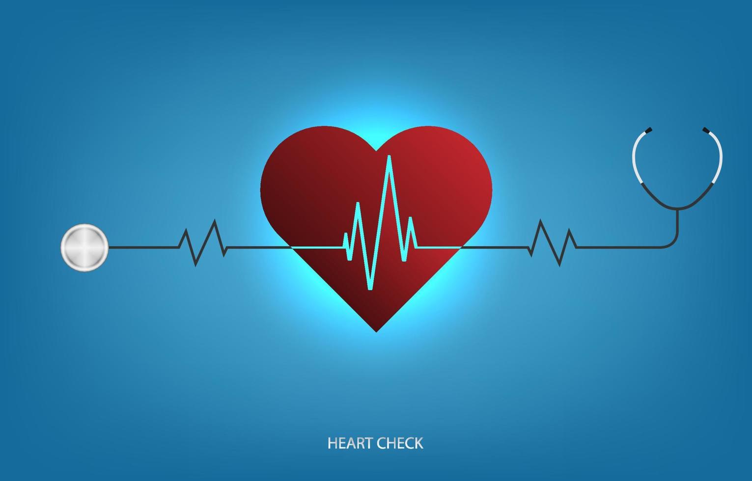 stéthoscope avec contrôle cardiaque. services de santé. outils pour médecin inspecter le rythme cardiaque. bilan médical cardiaque concept de santé et de médecine. illustration vectorielle. vecteur
