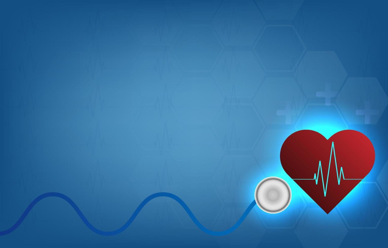 stéthoscope avec contrôle cardiaque. services de santé. outils pour médecin inspecter le rythme cardiaque. bilan médical cardiaque concept de santé et de médecine. illustration vectorielle. vecteur