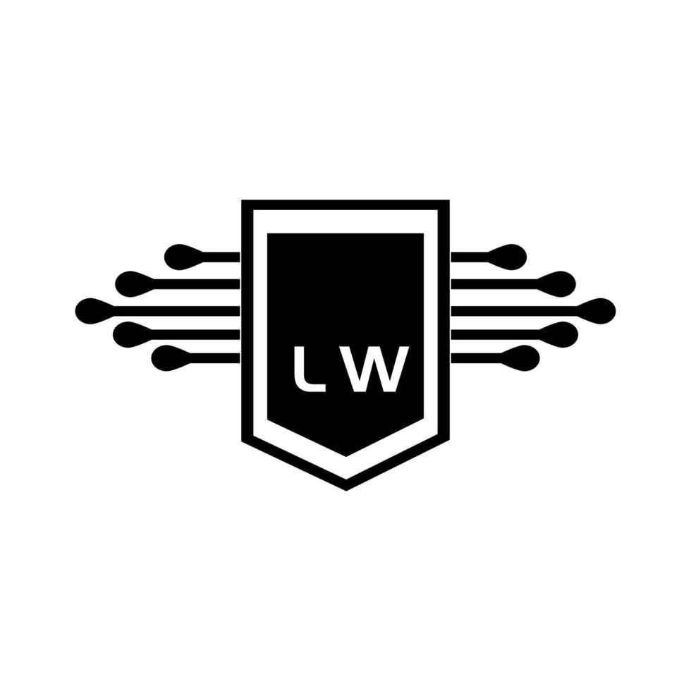 lw lettre logo design.lw création initiale du logo de la lettre lw. concept de logo de lettre initiales créatives lw. vecteur