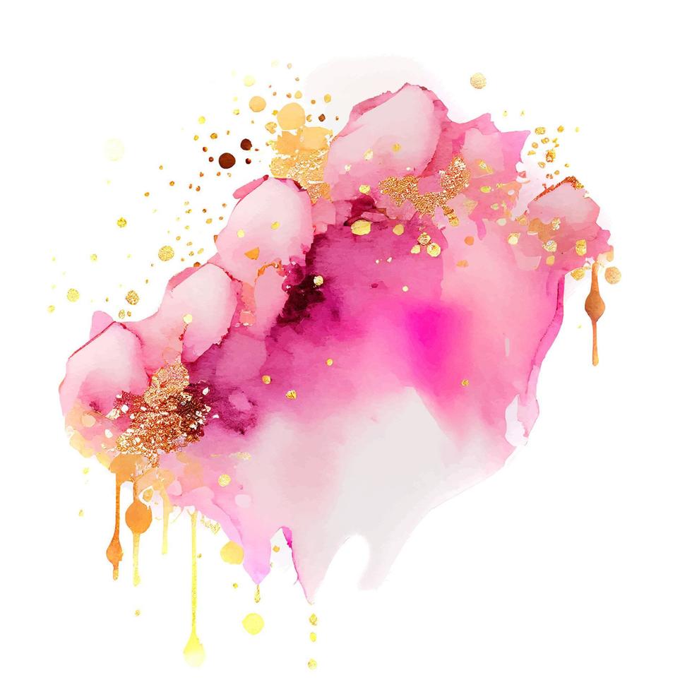 éclaboussure de peinture aquarelle rose isolée vecteur