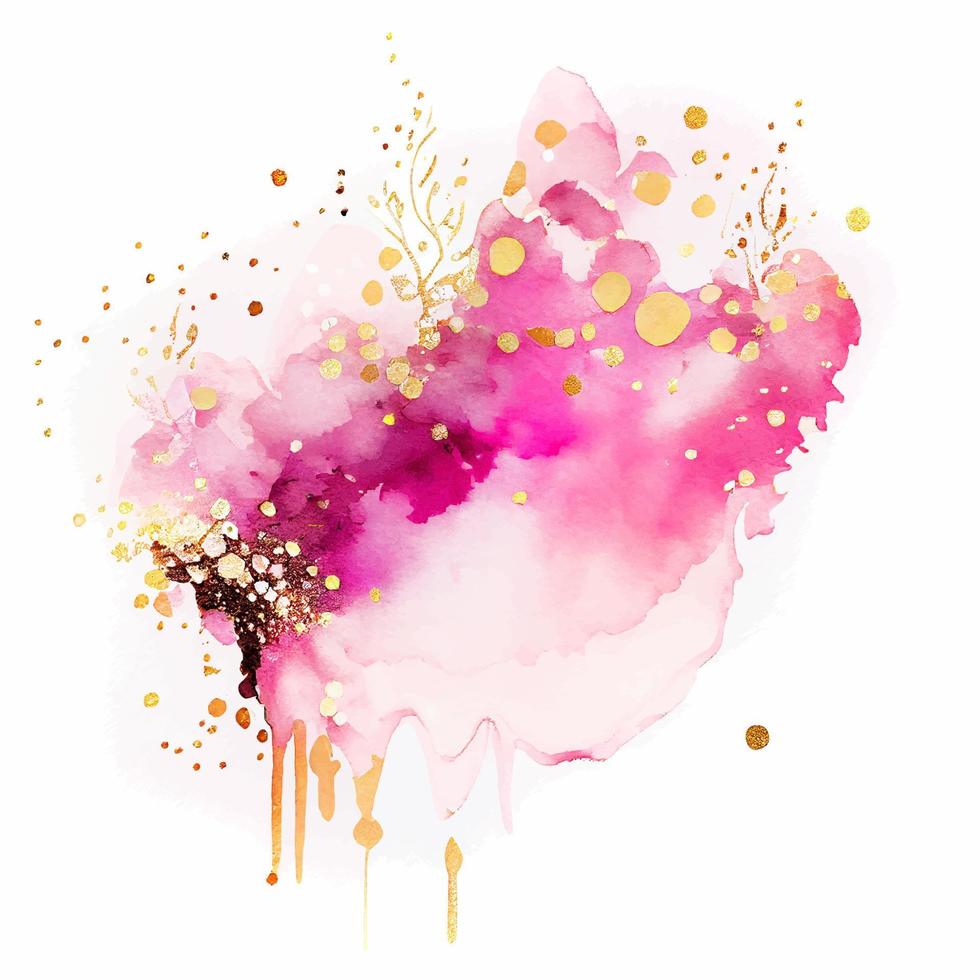 éclaboussure de peinture aquarelle rose isolée vecteur