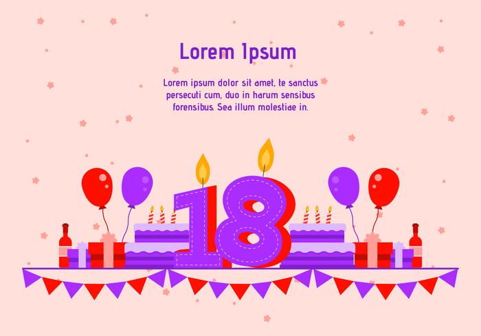 18ème anniversaire vecteur