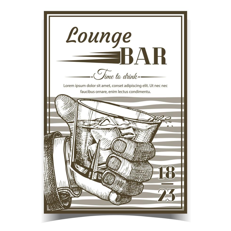 vecteur de bannière publicitaire de bar alcoolique lounge