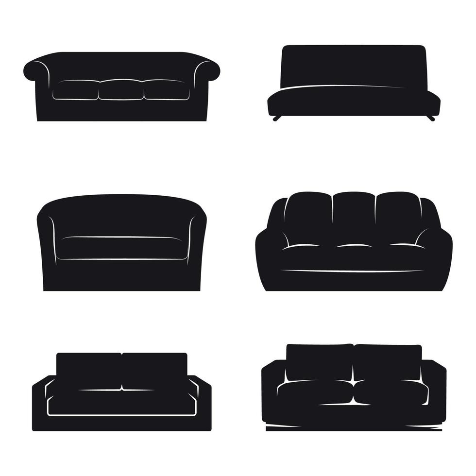 ensemble d'icônes isolées sur un canapé à thème vecteur