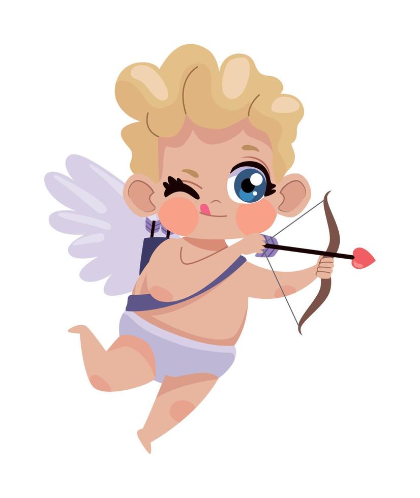 Cupidon blond avec flèche vecteur