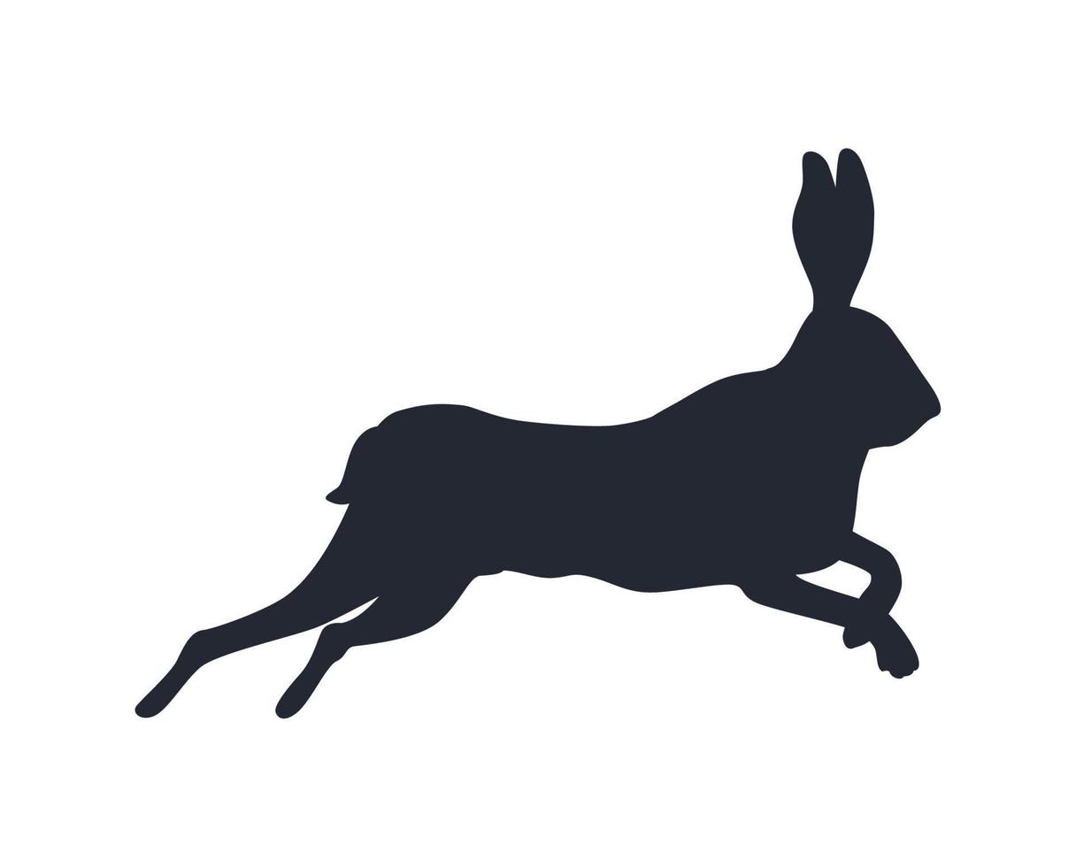 lapin animal silhouette noire vecteur