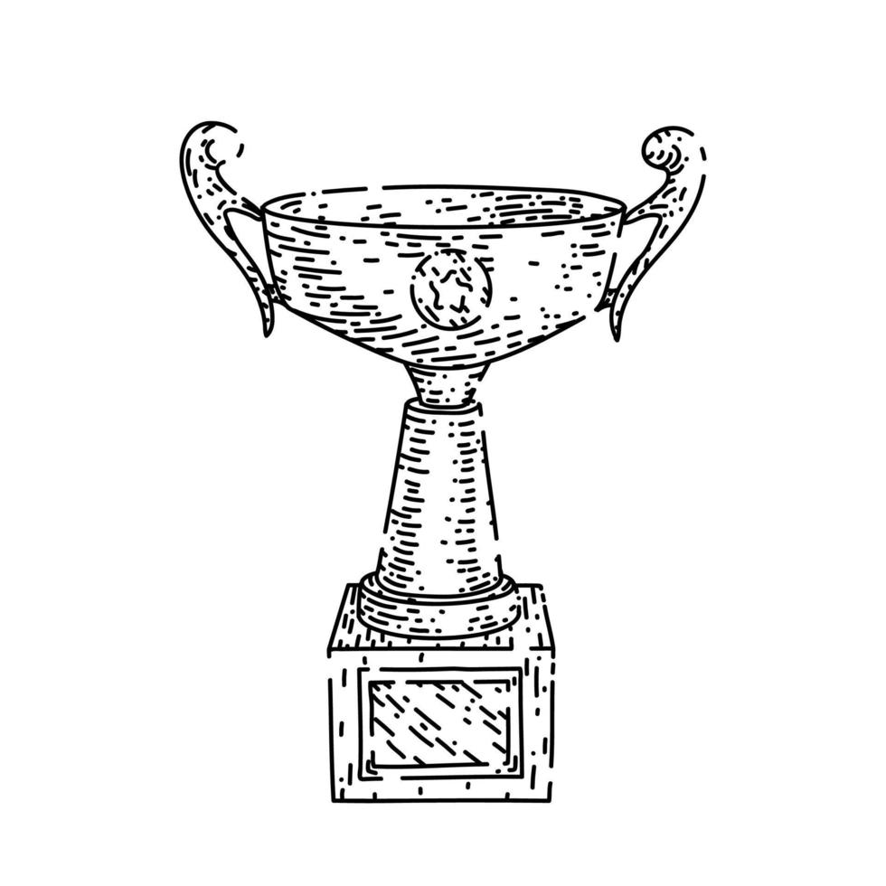 trophée or croquis vecteur dessiné à la main